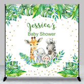 Lofaris Safari Plant Monstera Custom Name Baby Shower Backdrop